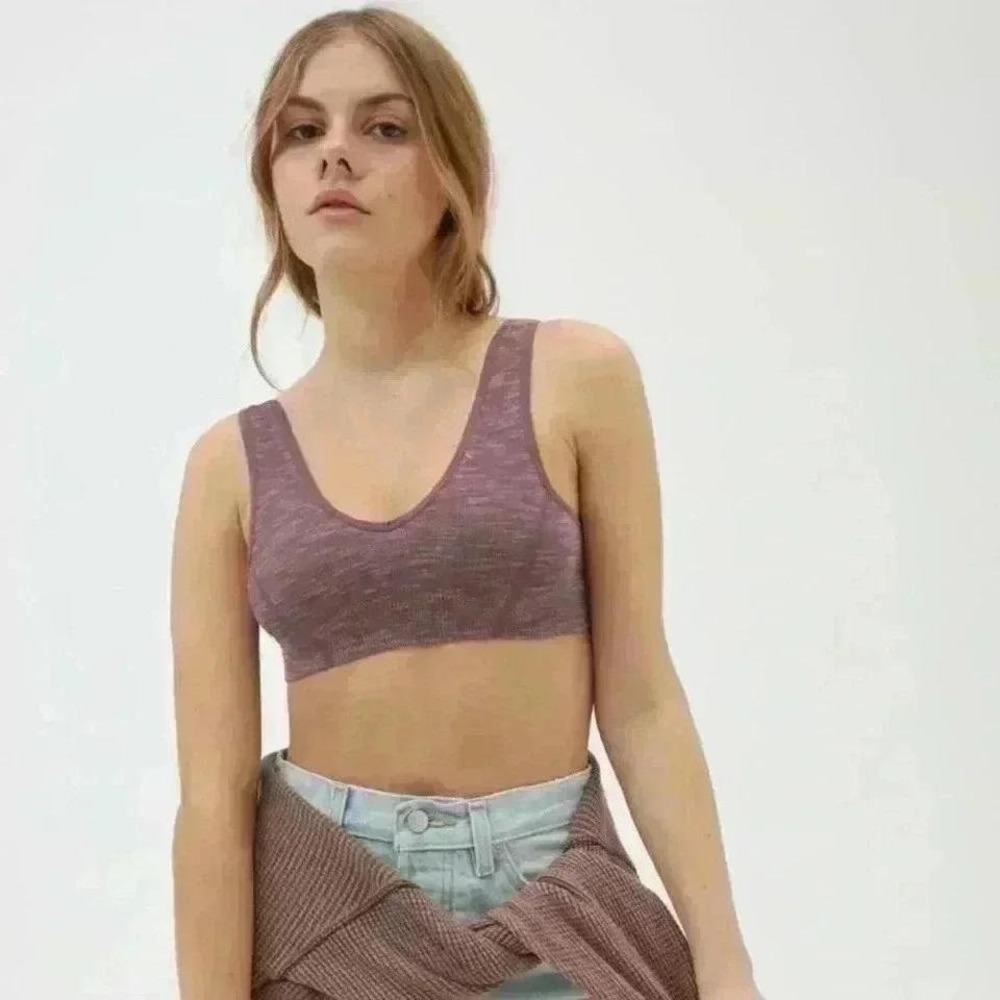 URBAN | OUT FROM UNDER | NWT Heathered Purple Snowed In Seamless Bra, XS/S
